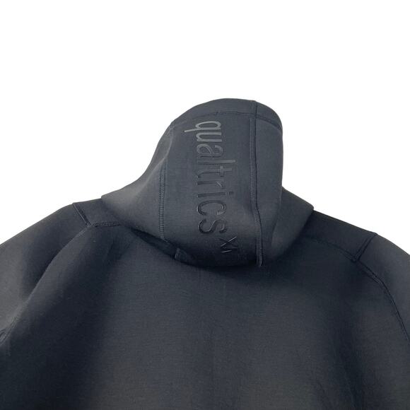 Qualtrics Soft Shell Jacket Black Men's SZ L Pockets Zip Front Hooded EUC - Picture 10 of 11
